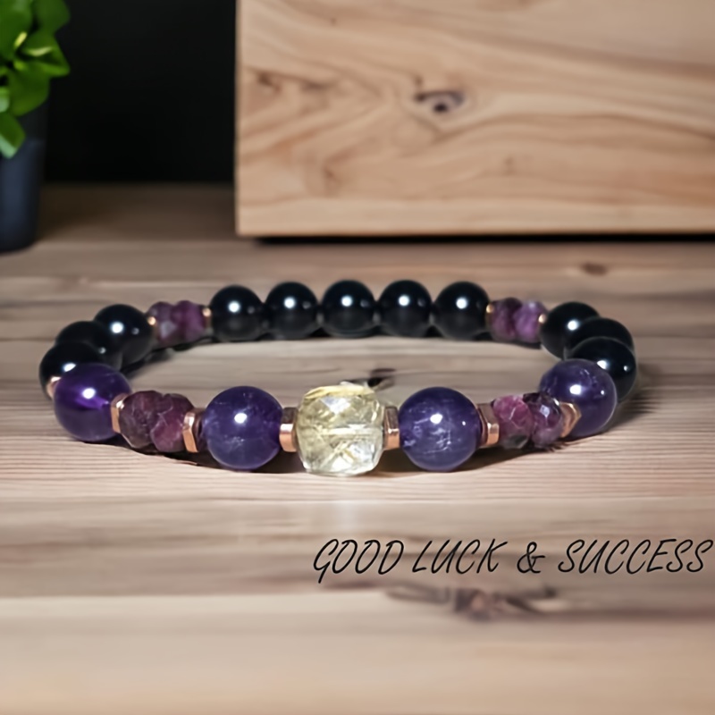 Coordinates Bracelet - 1pc/Attract Money Citrine Empathy Protection Bracelet