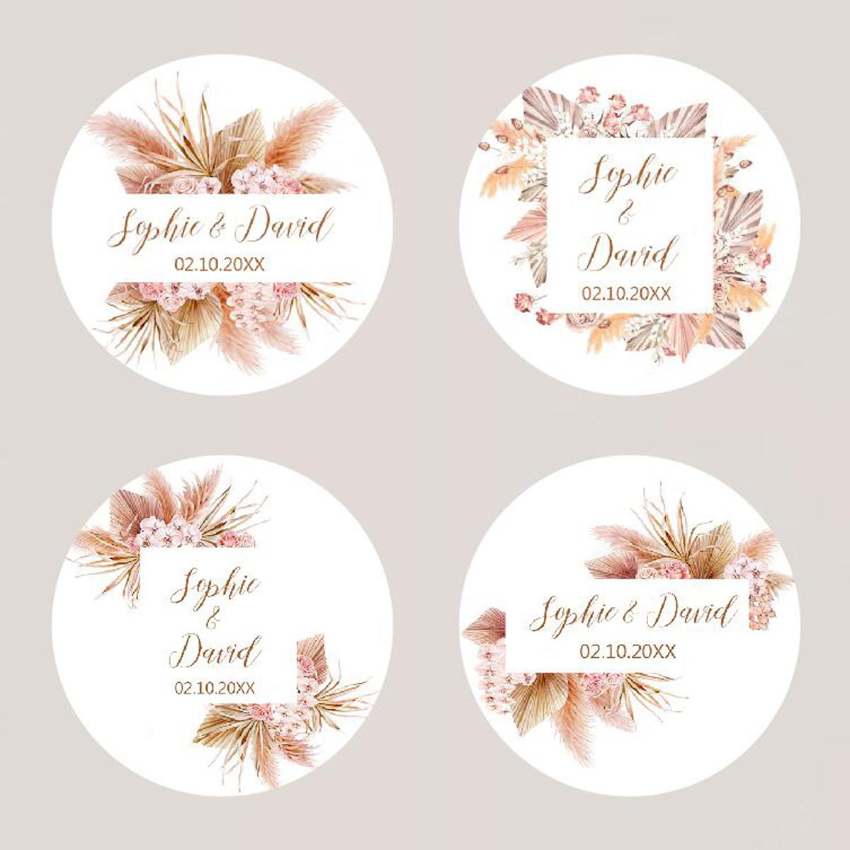 96Pcs Pampas Grass Stickers fo - Personalised Candle Label ulasan dan harga