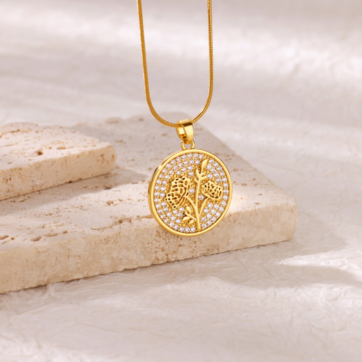 Zircon Flower Necklaces For Wo - Birth Flower Necklace ulasan dan harga