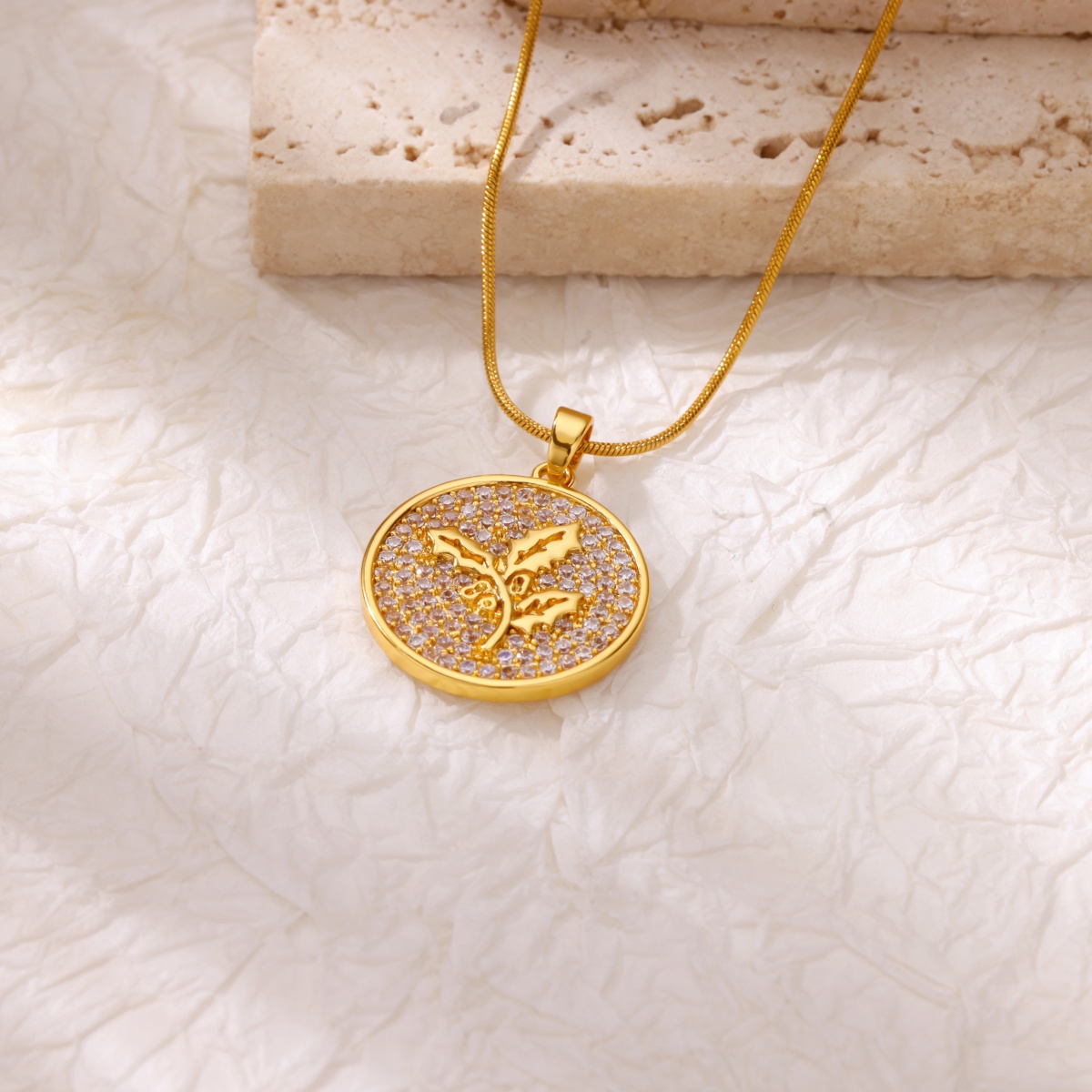 Zircon Flower Necklaces For Wo - Birth Flower Necklace ulasan dan harga