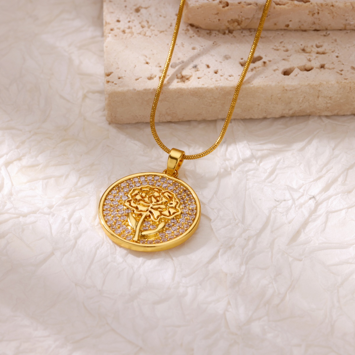 Zircon Flower Necklaces For Wo - Birth Flower Necklace ulasan dan harga