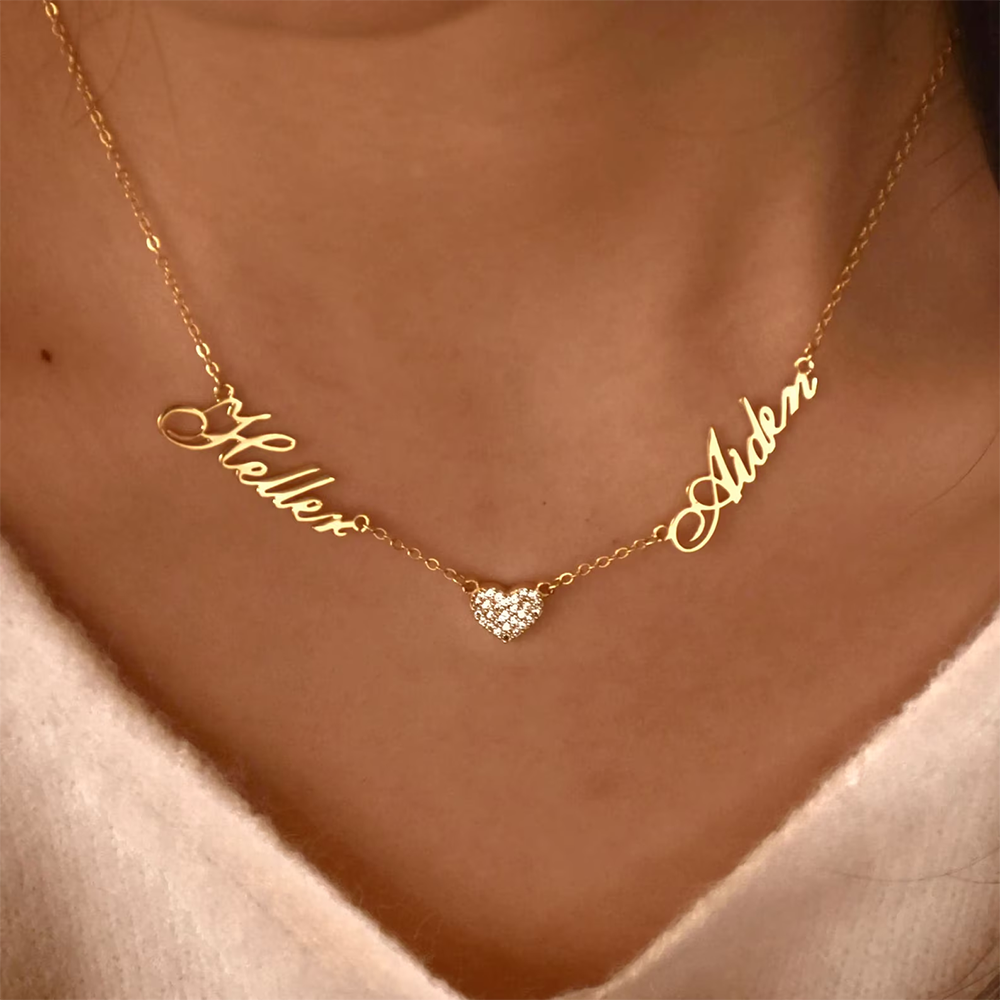 Custom Two Name Necklace For W - Name Necklace Custom ulasan dan harga