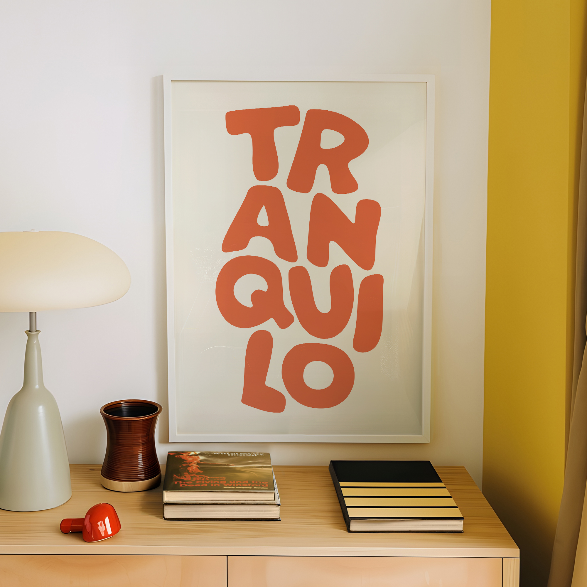 Boho Tranquilo Orange Cream Re - Custom Map Poster ulasan dan harga