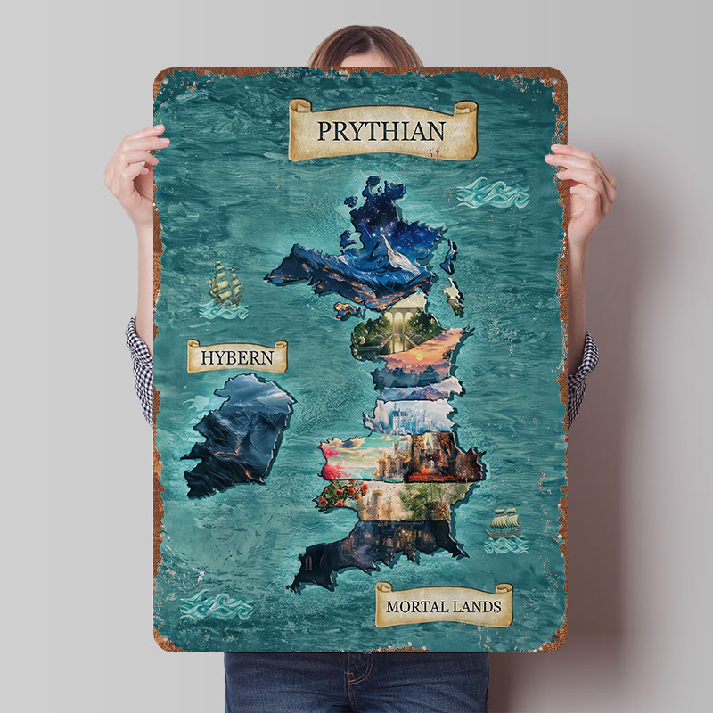 Fantasy Map of Prythian and Hy - Custom Map Poster ulasan dan harga