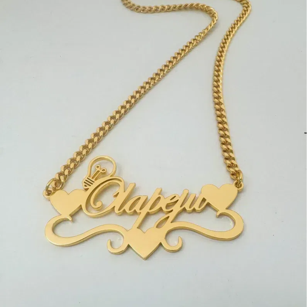 Handcrafted Gold Color Name Ne - Name Necklace Custom ulasan dan harga