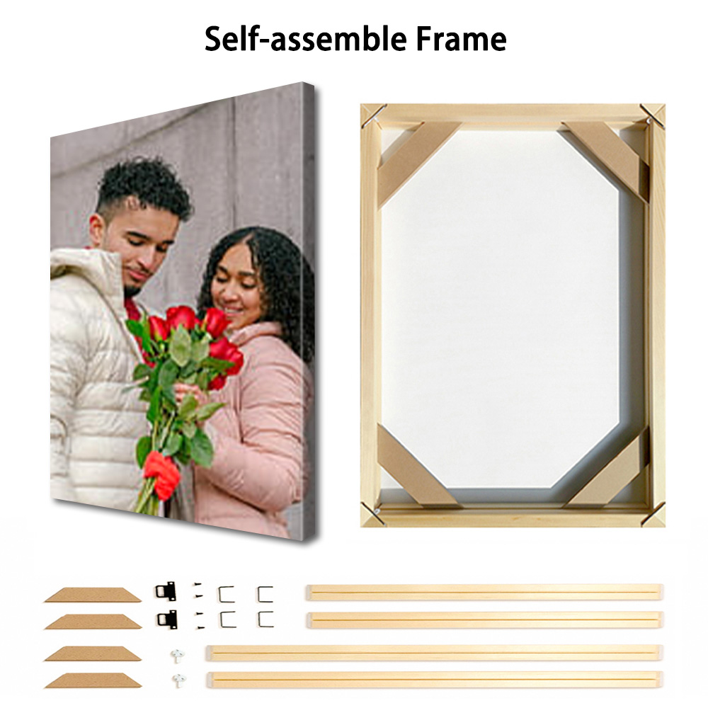 1 Pc Customized Photos on Canv - Engraved Wood Frame ulasan dan harga
