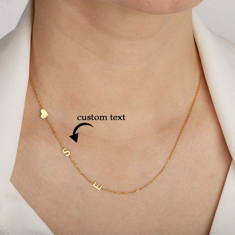 Custom Heart Sideways Letter I - Name Necklace Custom ulasan dan harga