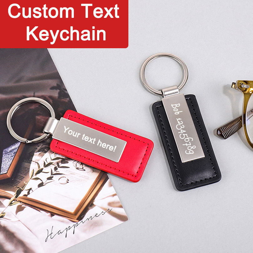 PU Leather Custom Name Keychai - Initial Ring Custom ulasan dan harga