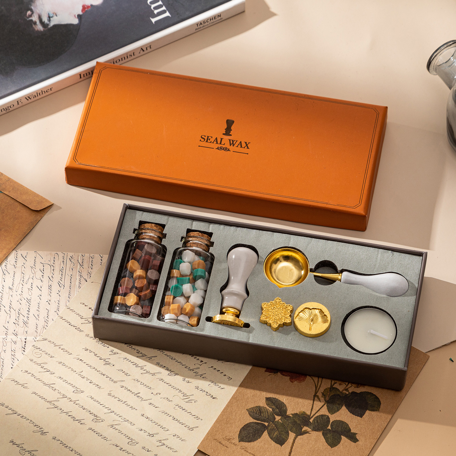 【HOT】Wax Seal Stamp Kit with 3 - Wax Seal Letter Kit ulasan dan harga