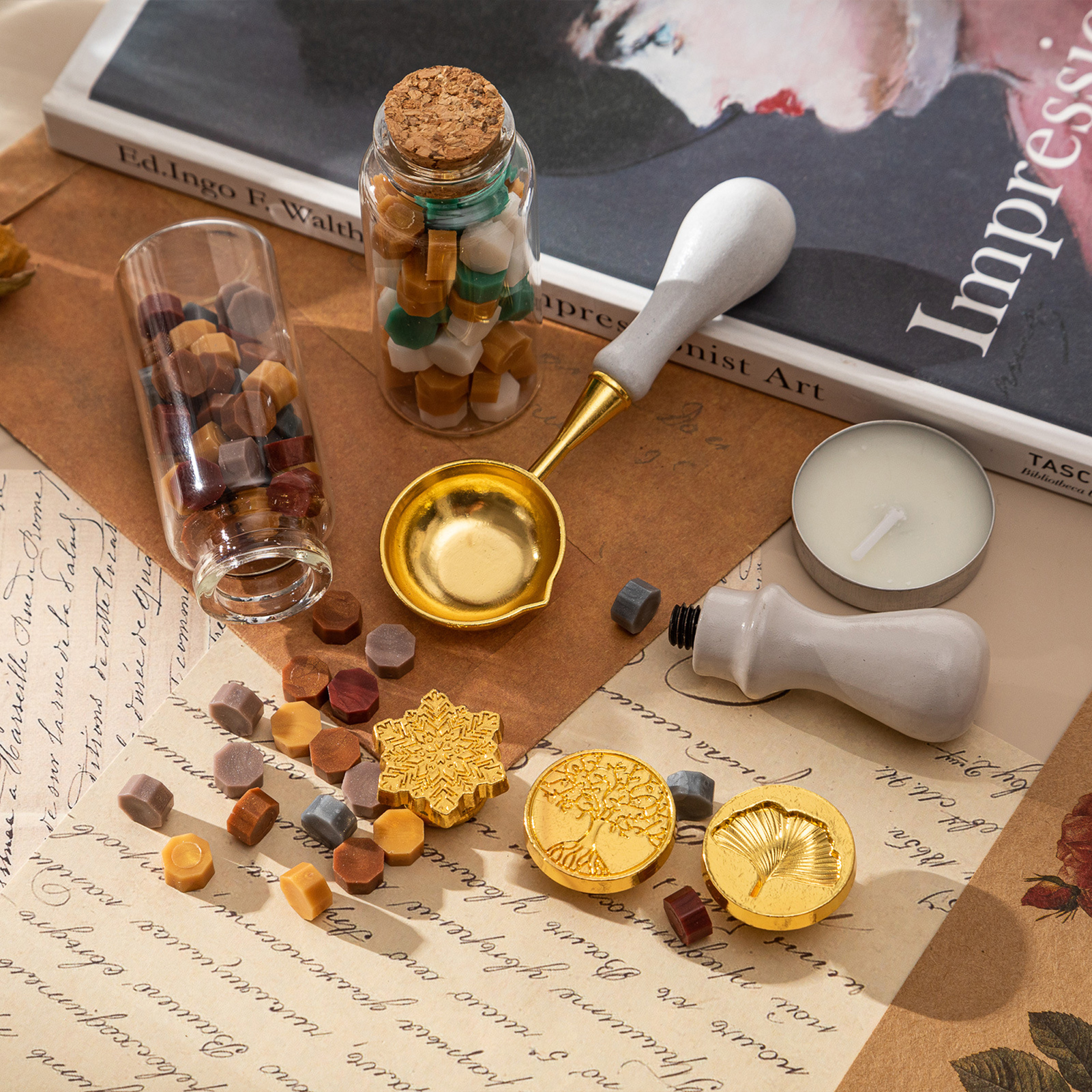 【HOT】Wax Seal Stamp Kit with 3 - Wax Seal Letter Kit ulasan dan harga