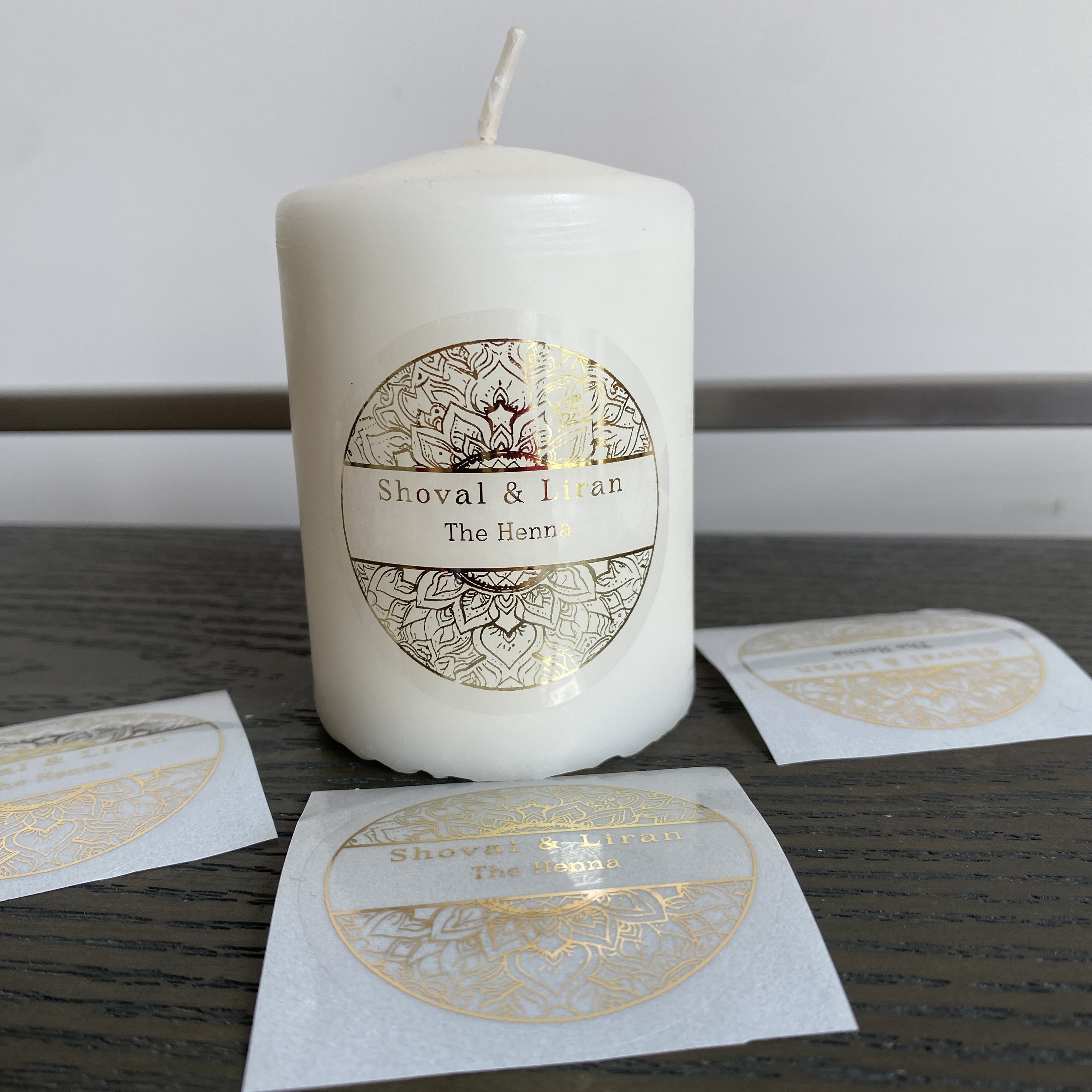 Custom henna day candle sticke - Personalised Candle Label ulasan dan harga
