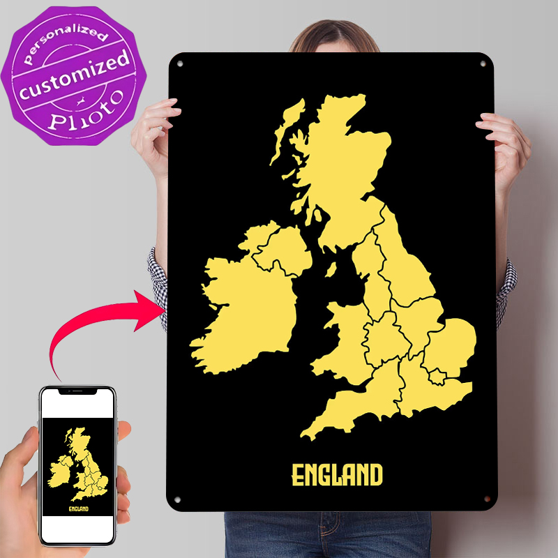 Map of England Printed Poster  - Custom Map Poster ulasan dan harga
