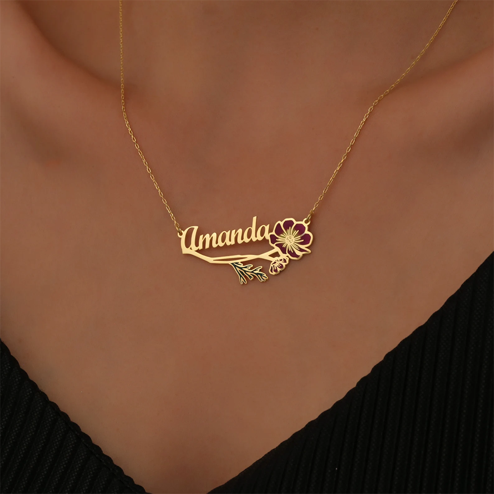 Personalized Colorfuls Birth F - Name Necklace Custom ulasan dan harga