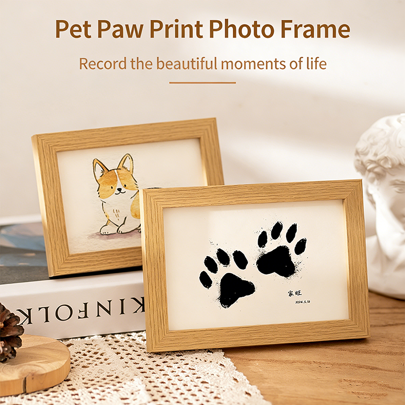 Diy Wooden Baby Pet Paw Print  - Engraved Wood Frame ulasan dan harga