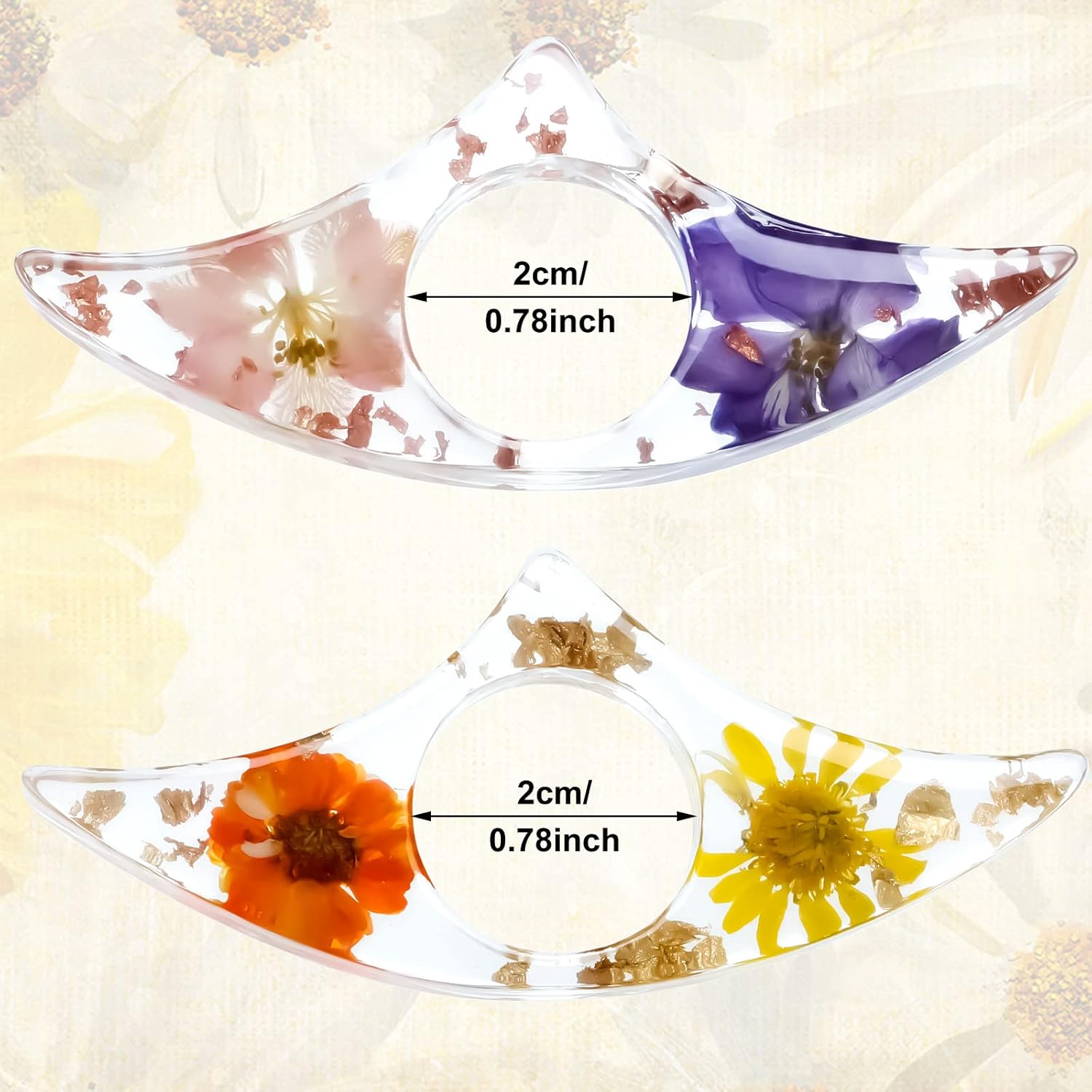 2 Pcs Dried Flower Resin Book  - Dried Flower Bookmark ulasan dan harga