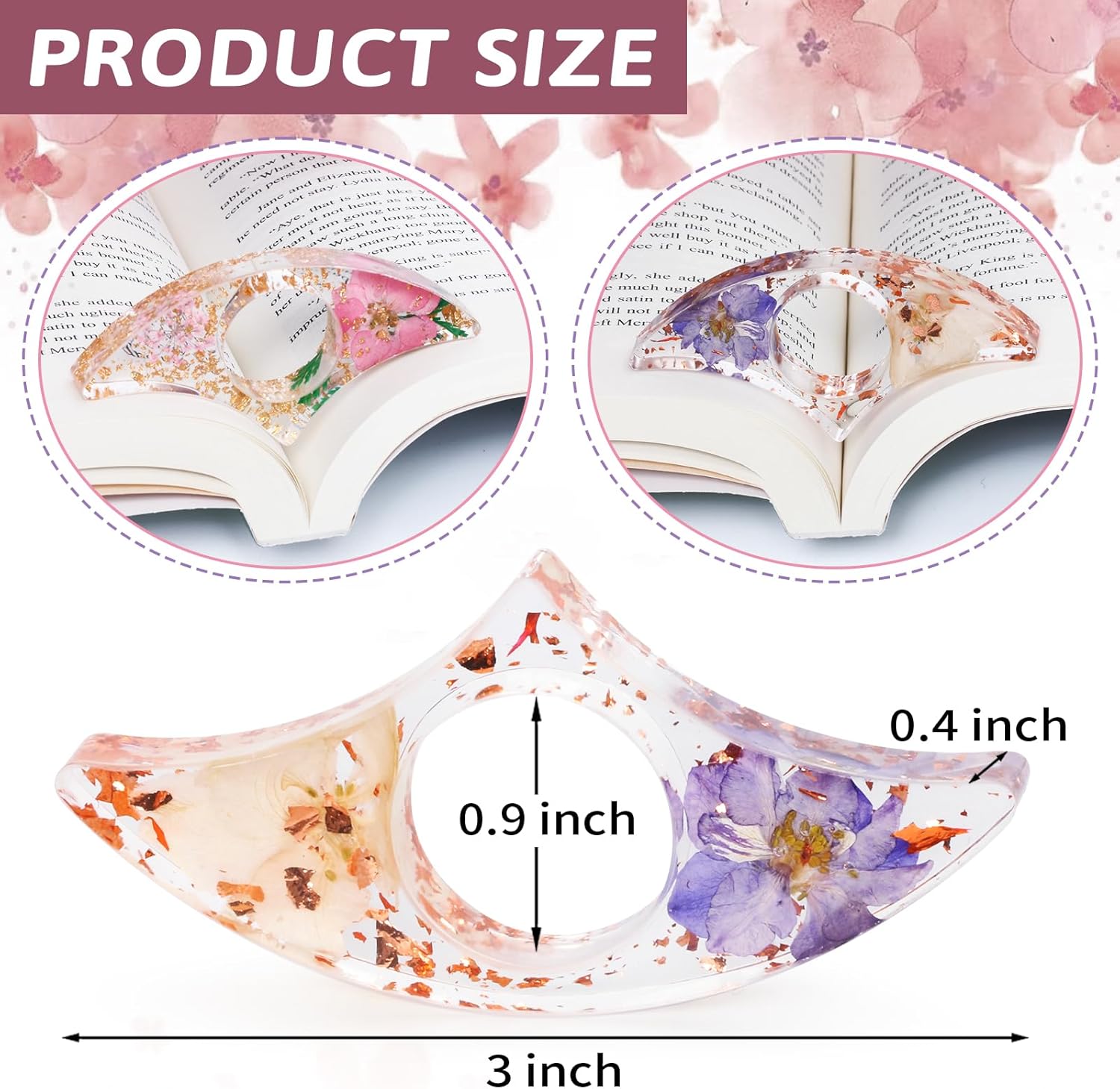 2PCS Thumb Book Page Holder, H - Dried Flower Bookmark ulasan dan harga