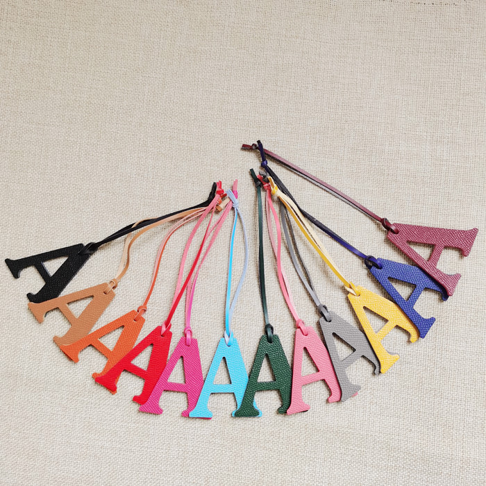 English Letter A B C D E F G A - Monogram Keychain Leather ulasan dan harga