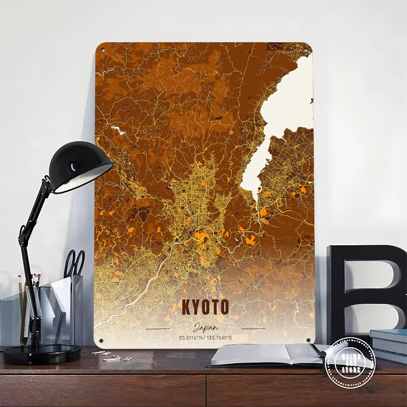 Kyoto Japan Map Art Metal Post - Custom Map Poster ulasan dan harga