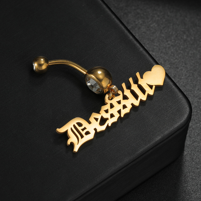 Letdiffery Custom Name Belly B - Initial Ring Custom ulasan dan harga
