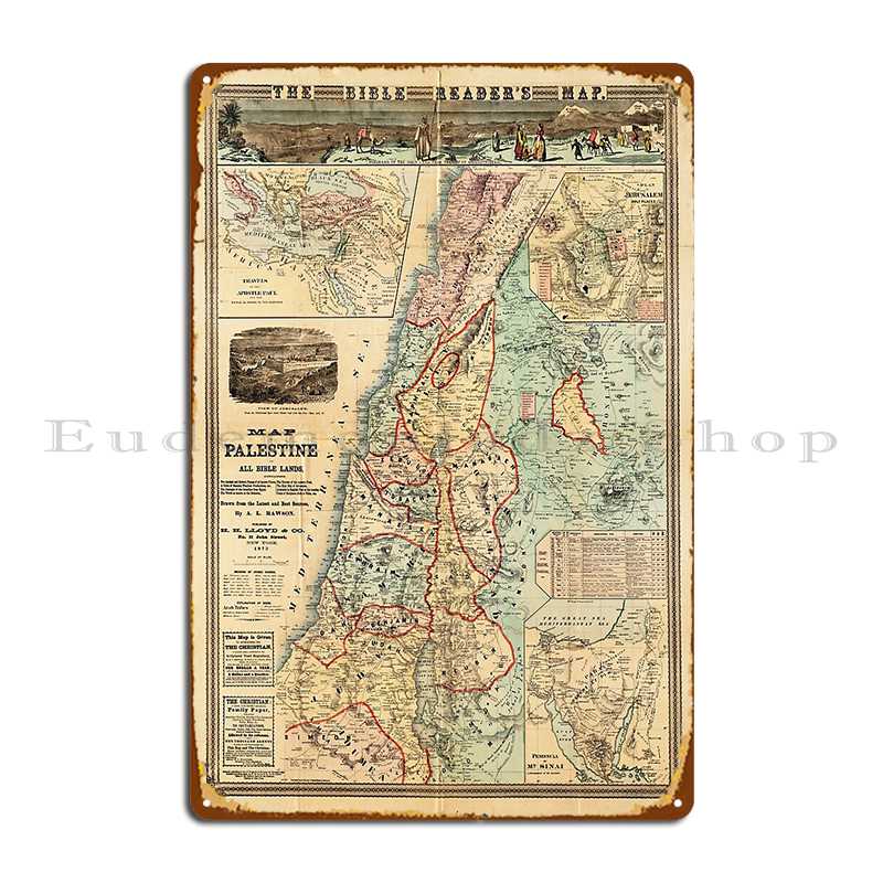 Map Of Palestine And All Bible - Custom Map Poster ulasan dan harga