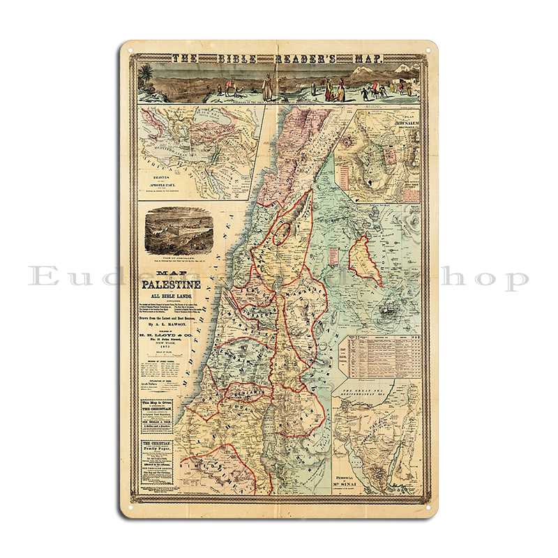 Map Of Palestine And All Bible - Custom Map Poster ulasan dan harga