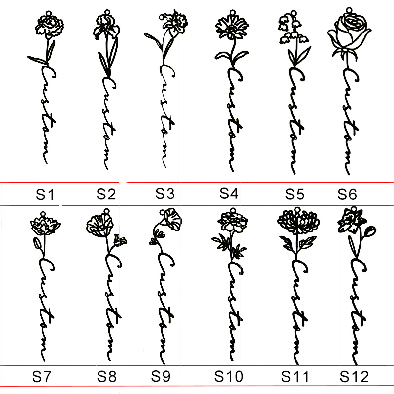 Goxijite Customized Rose Neckl - Birth Flower Necklace ulasan dan harga