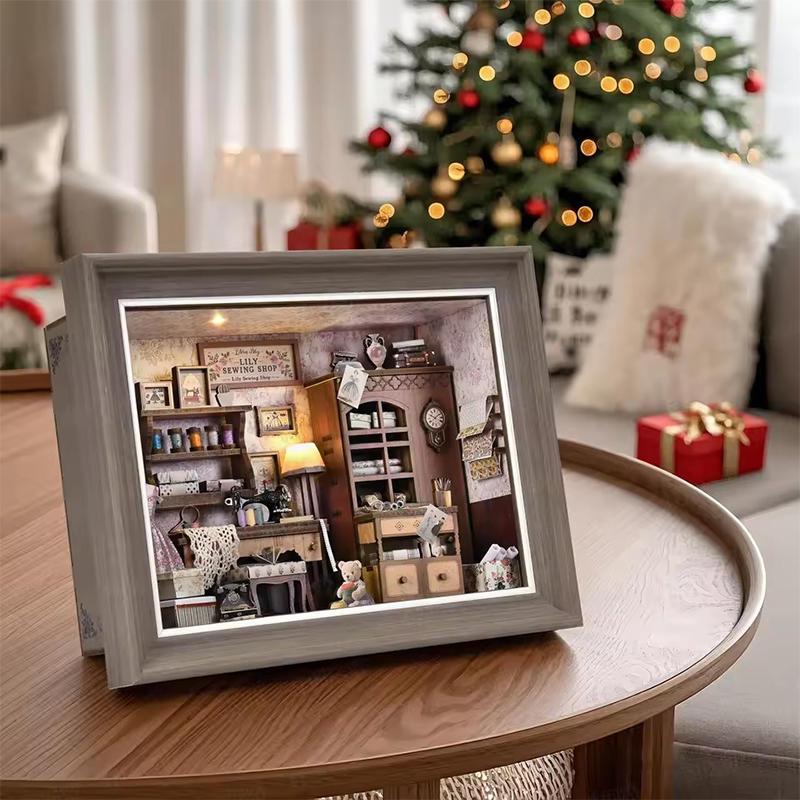 DIY Book Nook Kit 3D Miniature - Engraved Wood Frame ulasan dan harga