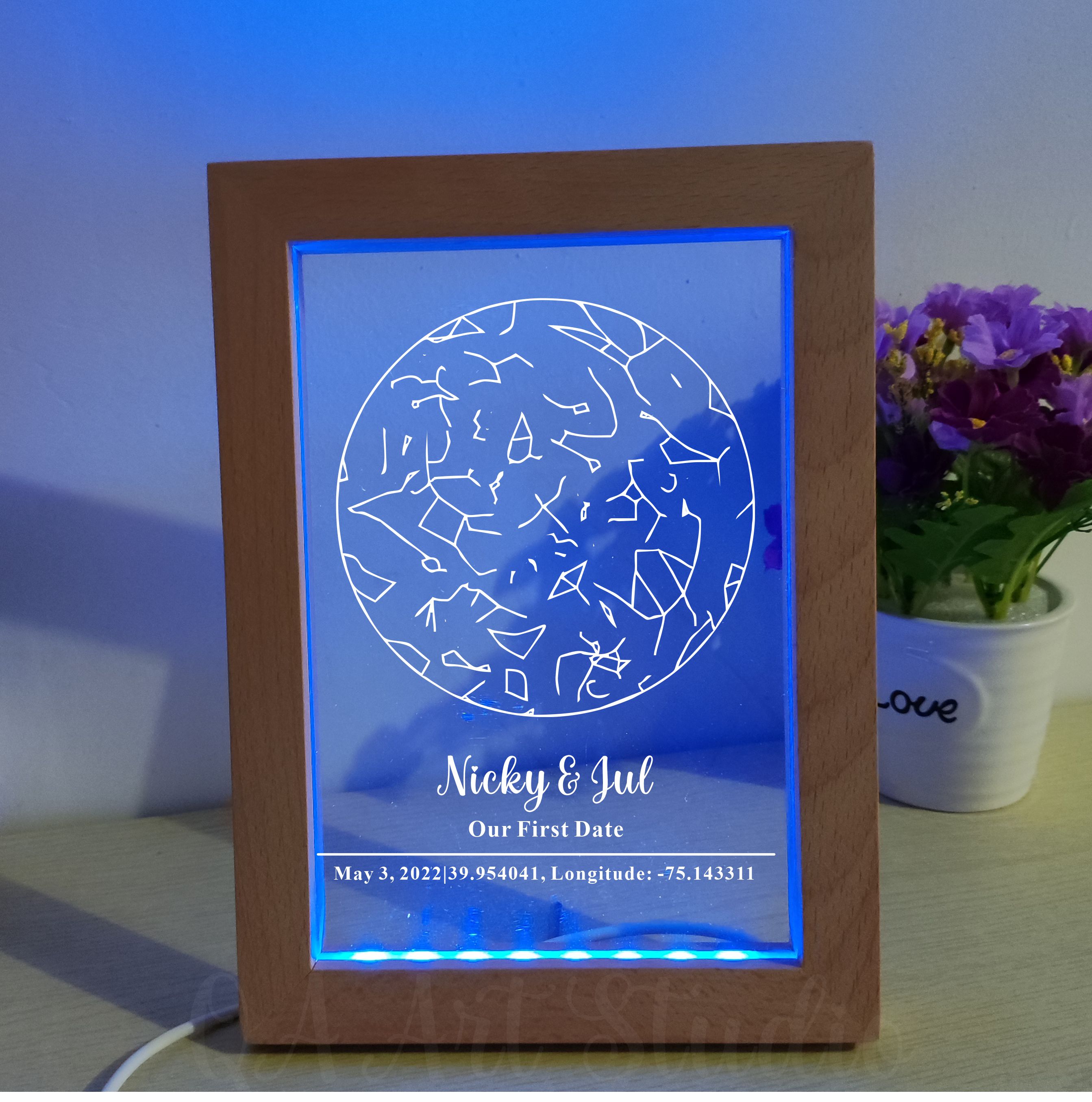 Personalized Wooden Acrylic Ni - Custom Star Map ulasan dan harga