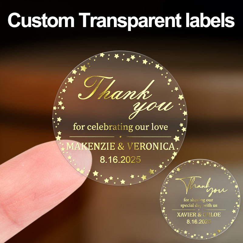 Custom Gold Transparent Waterp - Personalised Candle Label ulasan dan harga