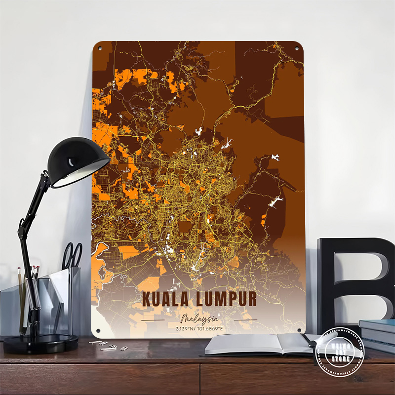 Kuala Lumpur Map Art Printed P - Custom Map Poster ulasan dan harga