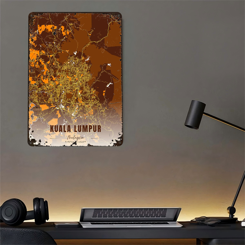Kuala Lumpur Map Art Printed P - Custom Map Poster ulasan dan harga