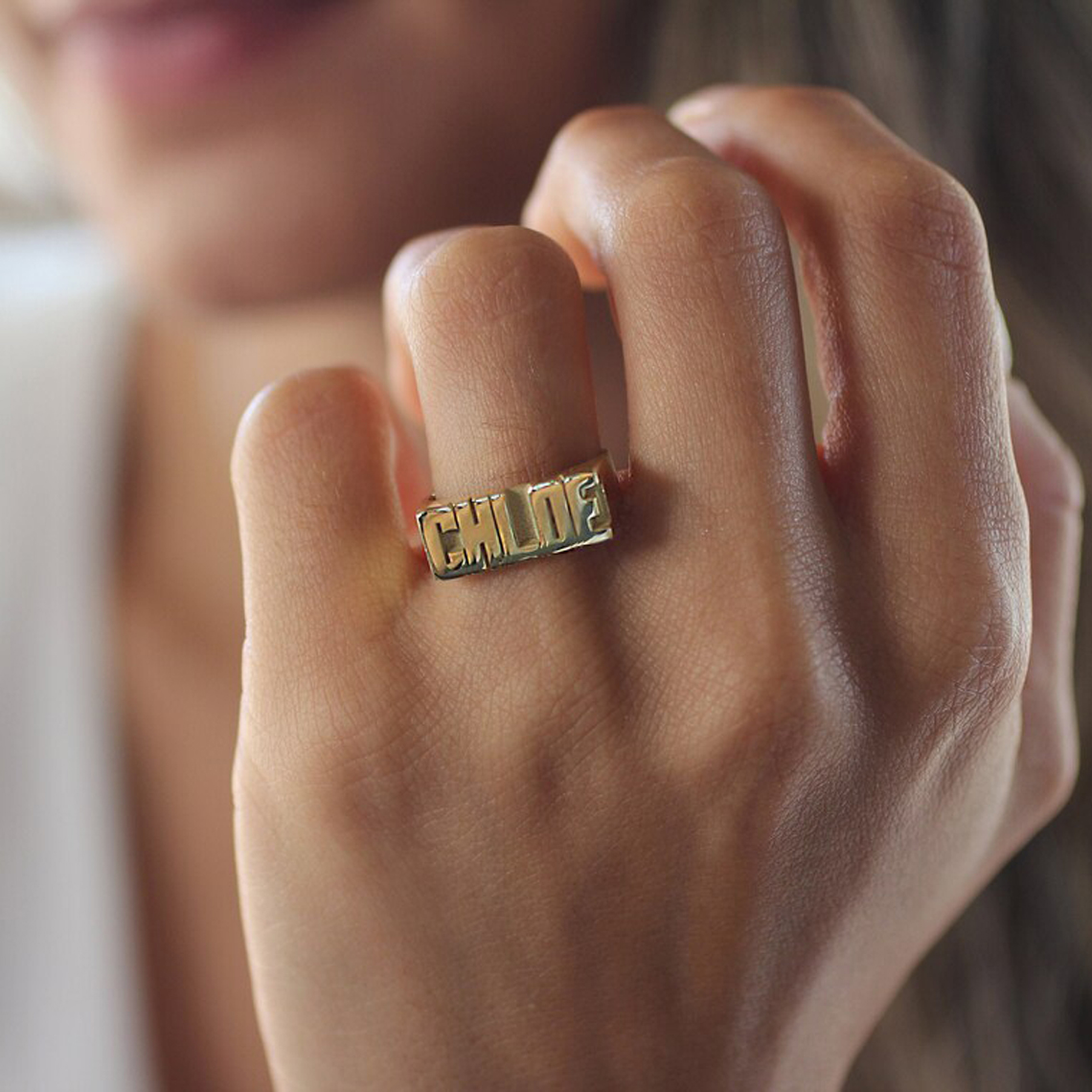 Custom Gold Gothic Rings for M - Initial Ring Custom ulasan dan harga