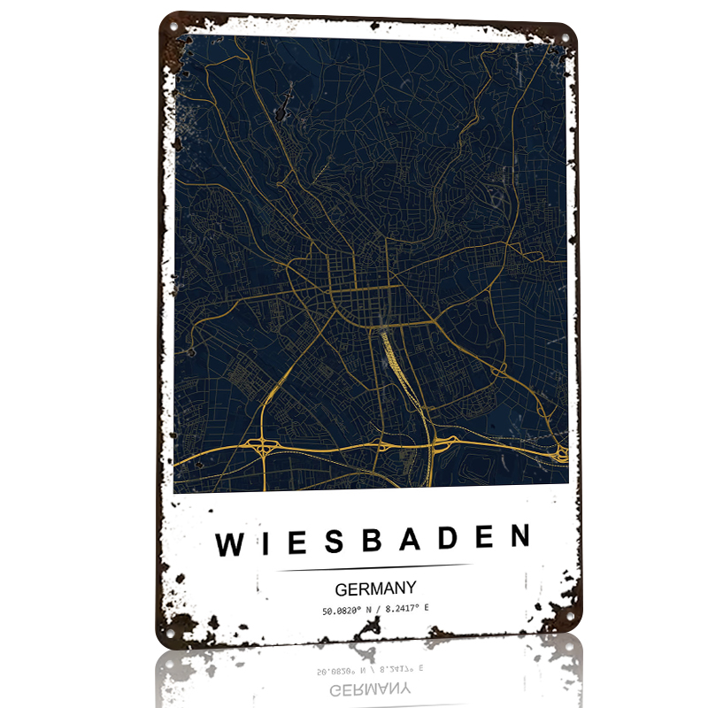 Wiesbaden City Map Printed Pos - Custom Map Poster ulasan dan harga