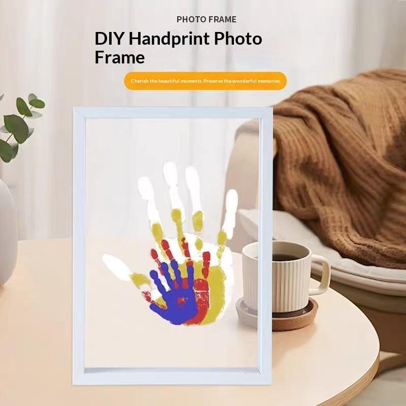 1 Set Family Handprint Photo F - Engraved Wood Frame ulasan dan harga