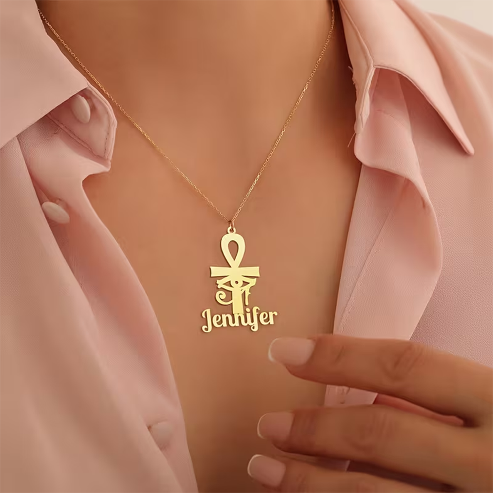 Custom Name Necklace Egyptian  - Name Necklace Custom ulasan dan harga