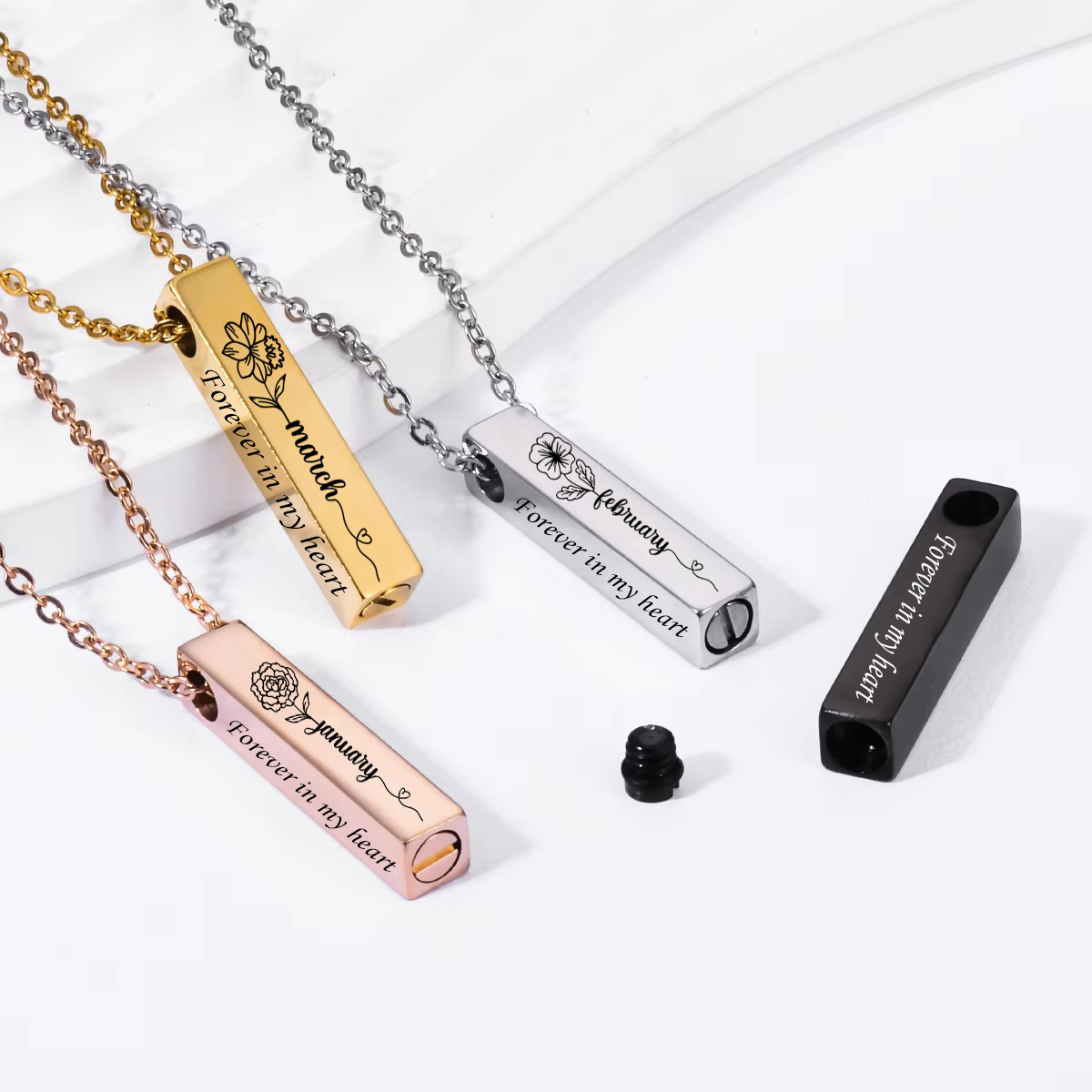 Birth Flower Urn Necklace For  - Birth Flower Necklace ulasan dan harga
