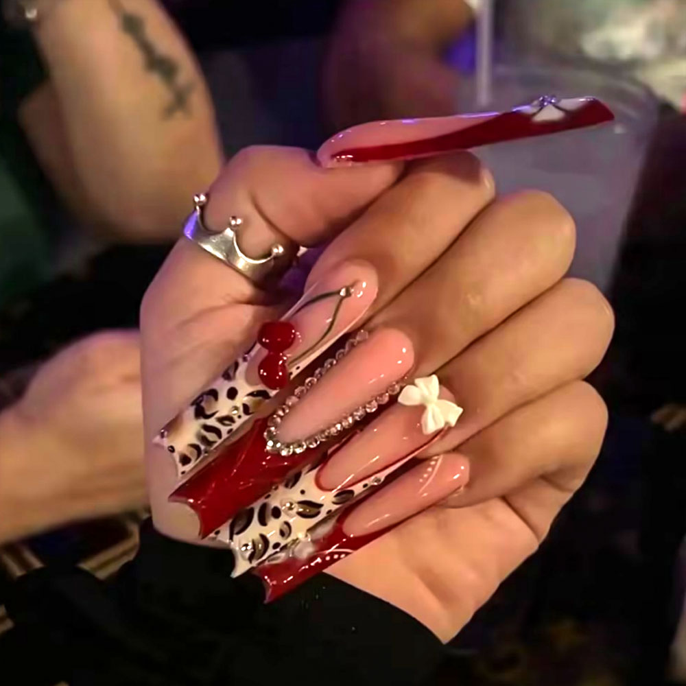 24pcs Wearable Press on Nails  - Pressed Flower Art ulasan dan harga