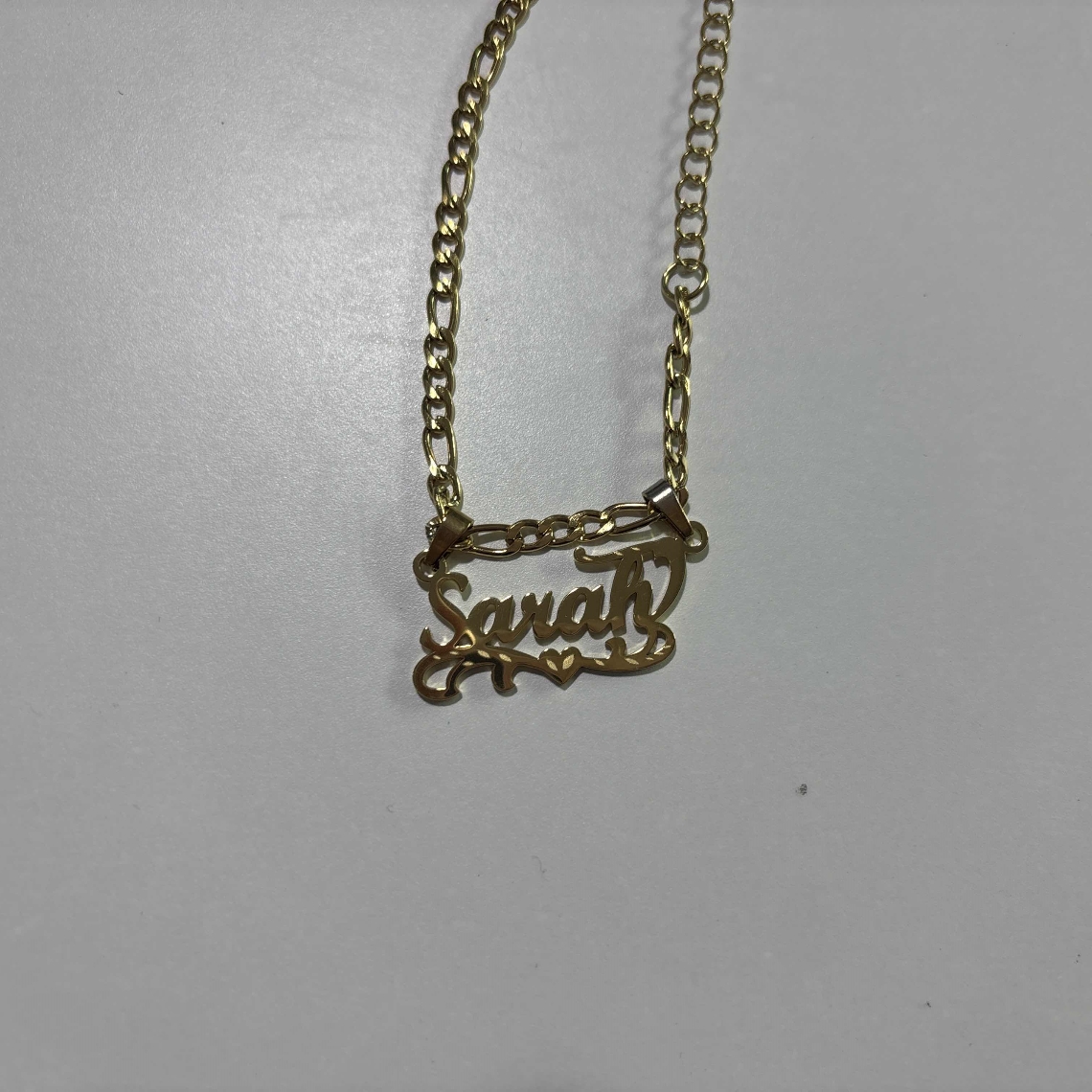 Custom Figaro Chain Heart Name - Name Necklace Custom ulasan dan harga