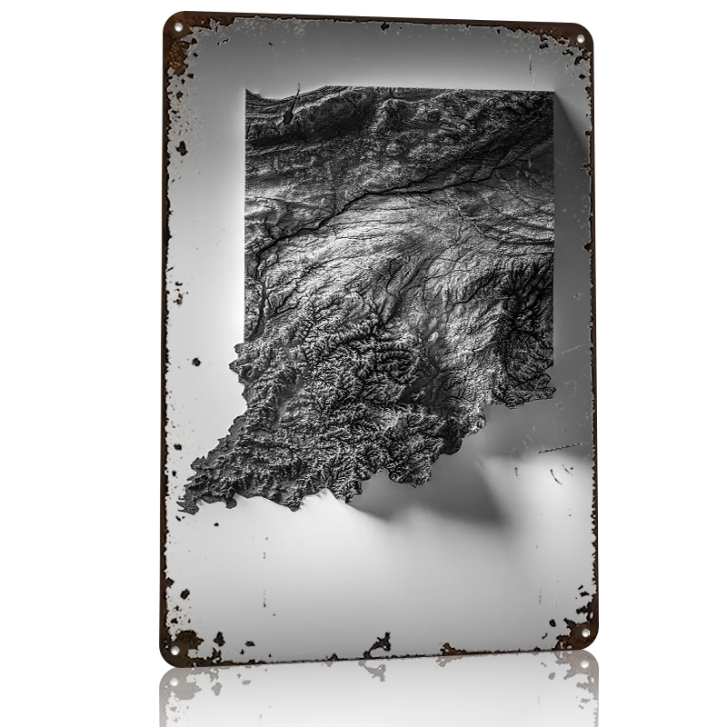 Indiana Topographic Map Printe - Custom Map Poster ulasan dan harga