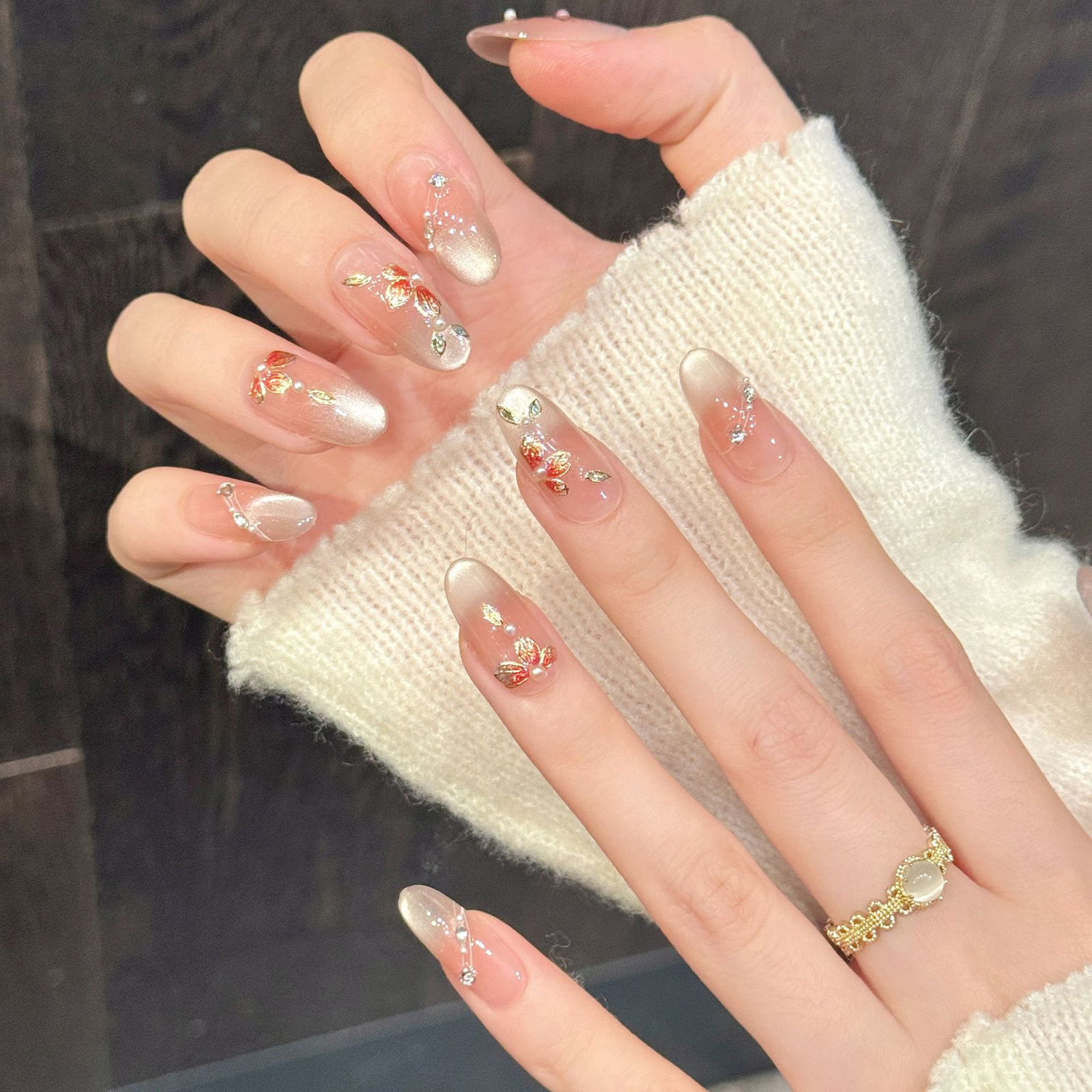 10pcs Handmade Fake Nails Pres - Pressed Flower Art ulasan dan harga