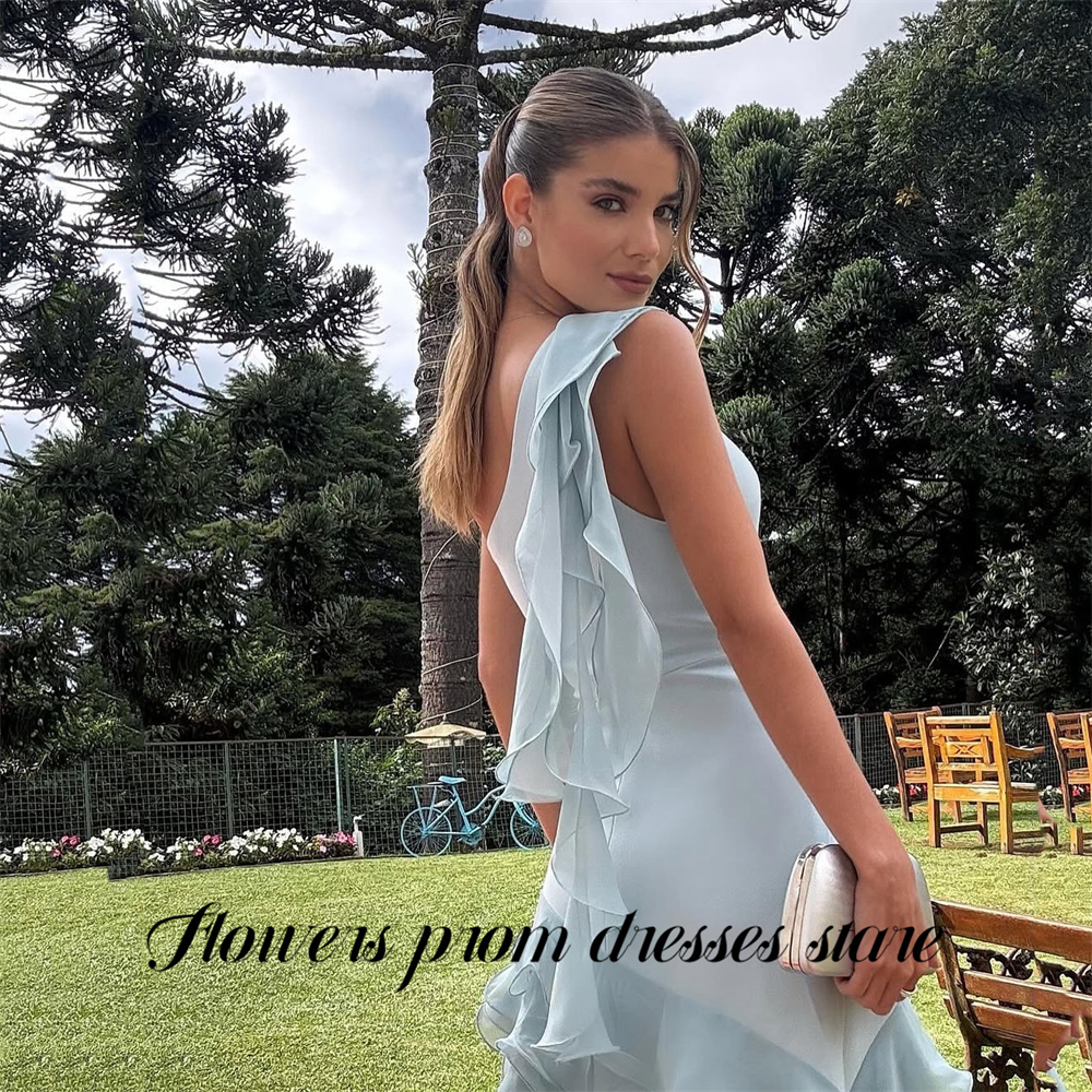 Flowers Sky Blue Party Dress L - Custom Night Sky ulasan dan harga