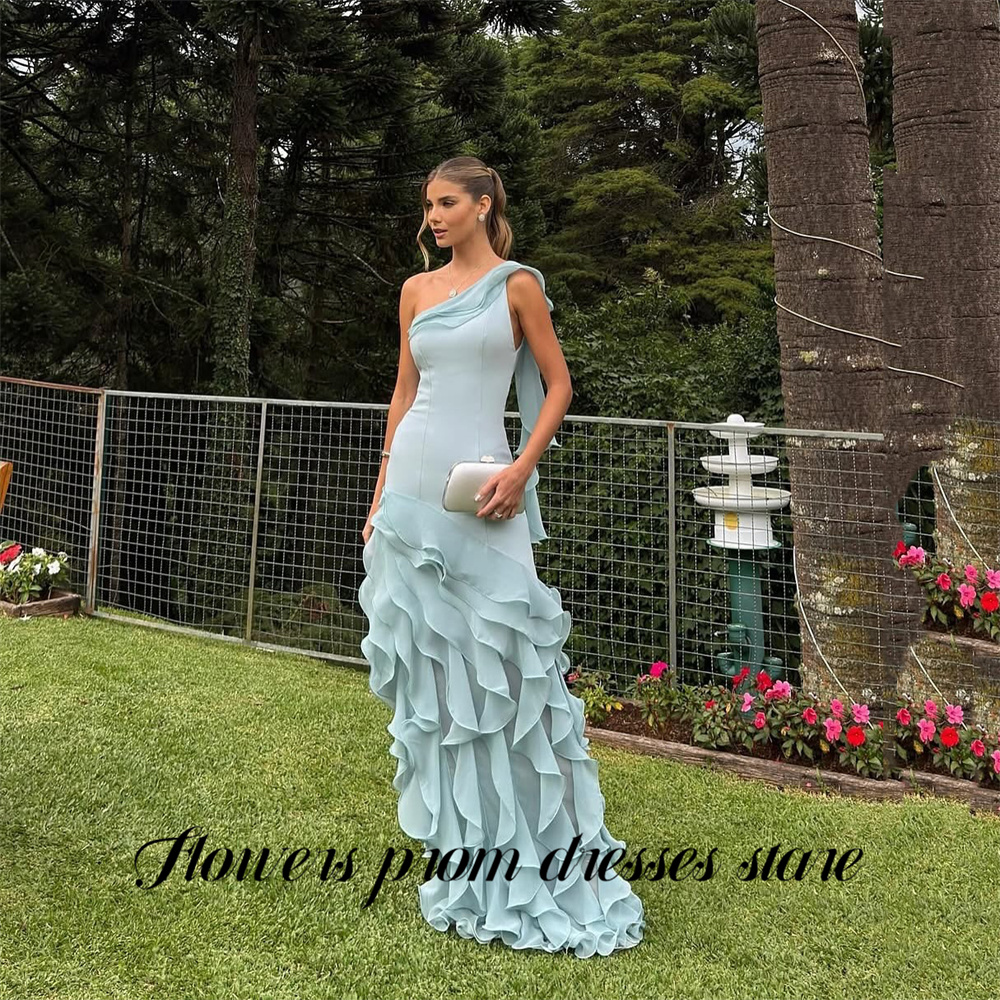 Flowers Sky Blue Party Dress L - Custom Night Sky ulasan dan harga