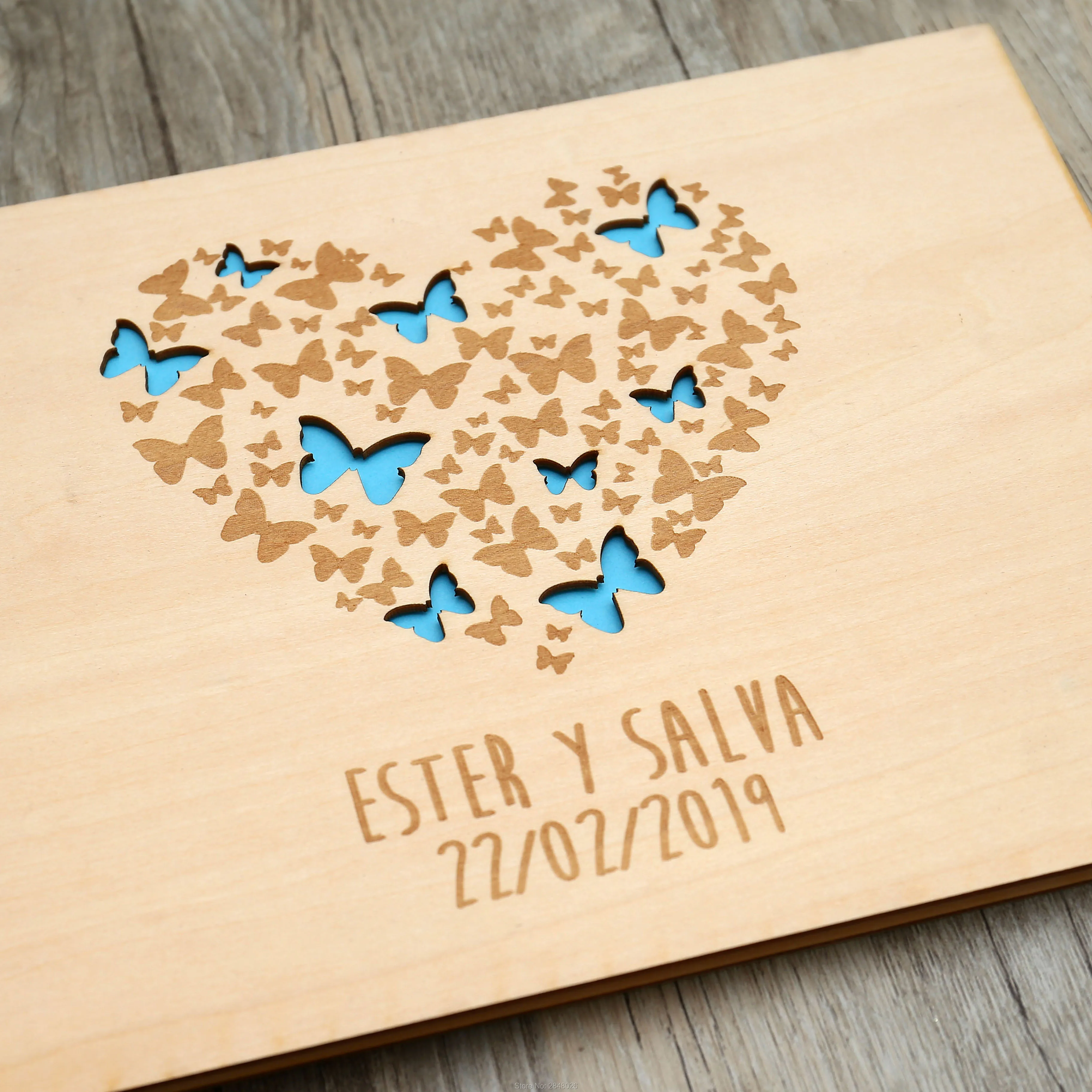 Rustic engraved  Heart  weddin - Custom Photo Book ulasan dan harga